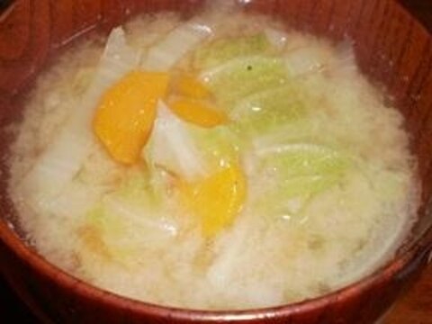 白菜とかぼちゃの味噌汁